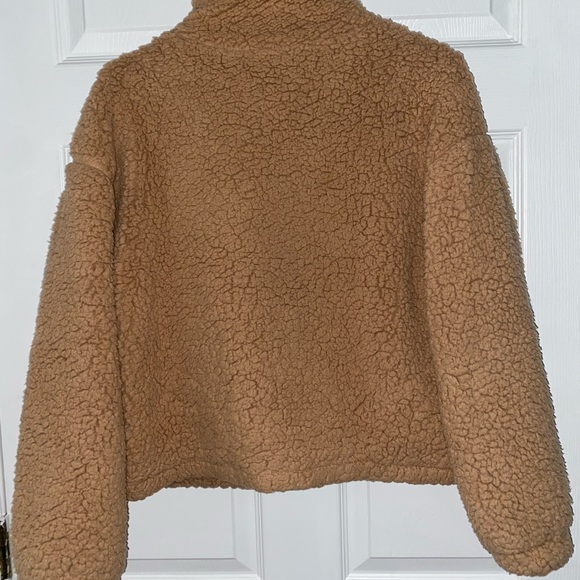 PacSun Tan Cozy Sherpa Jacket/Faux Fur Teddy Coat - Picture 3 of 3